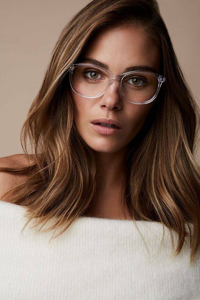 Model wearing eyeglasses