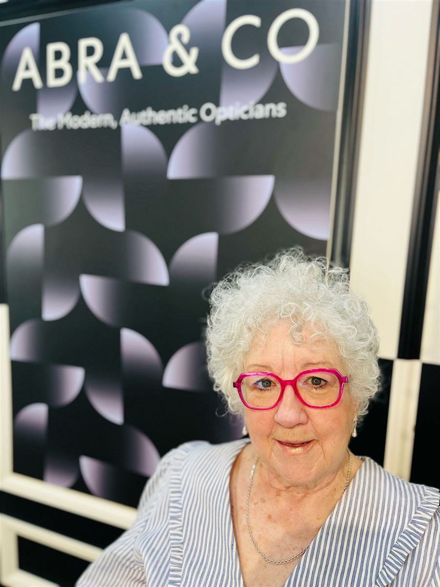 One of our patients in their new glasses