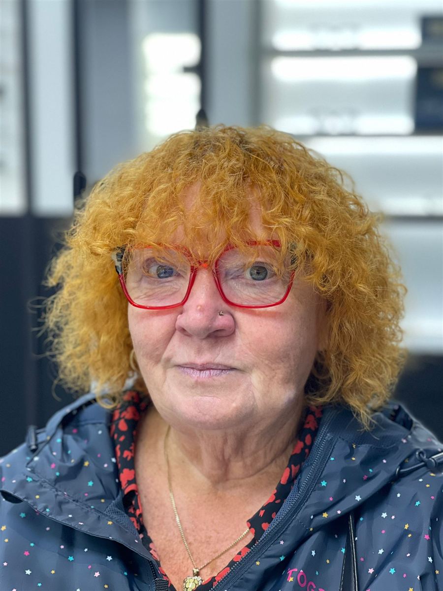 One of our patients in their new glasses