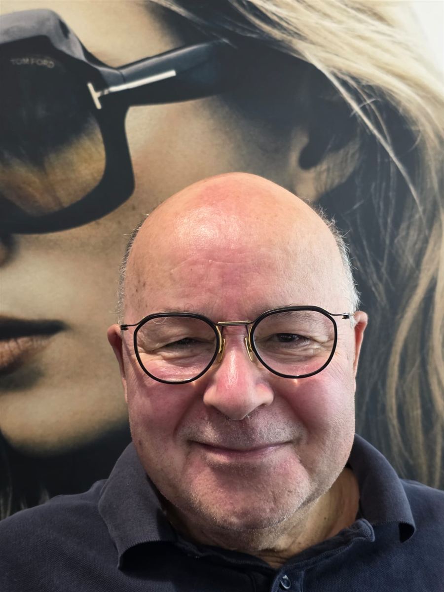 One of our patients in their new glasses