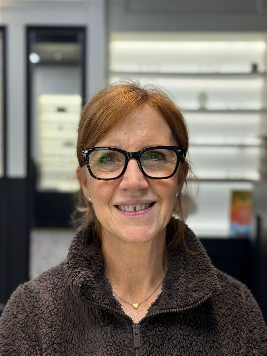 One of our patients in their new glasses