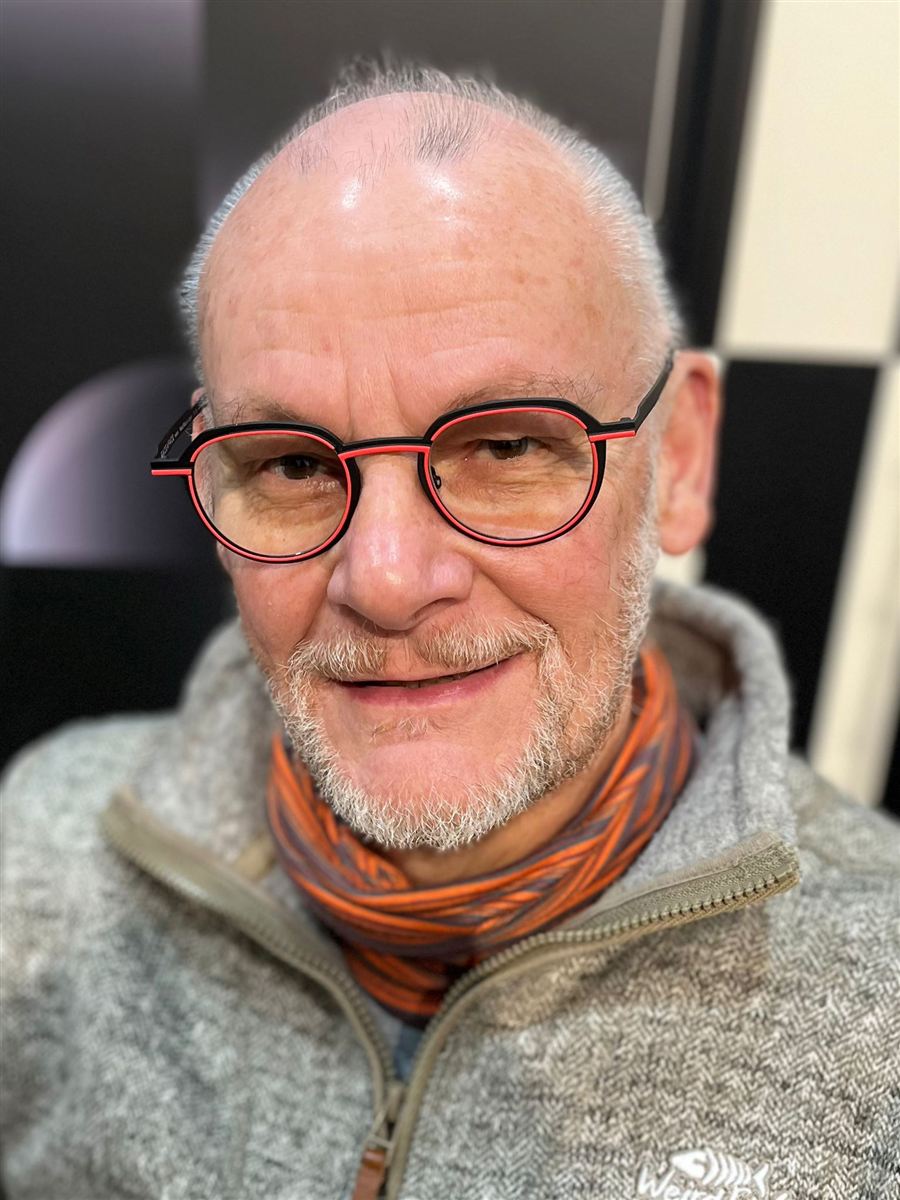 One of our patients in their new glasses