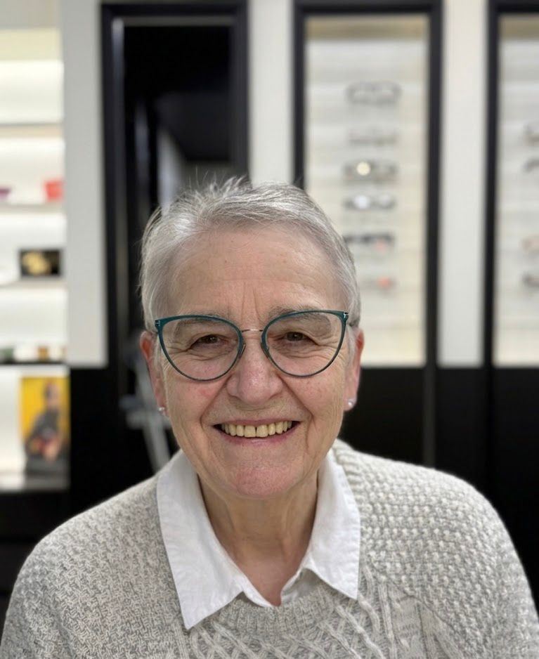 One of our patients in their new glasses