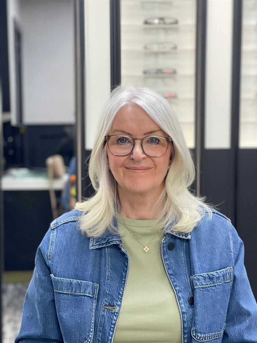 One of our patients in their new glasses