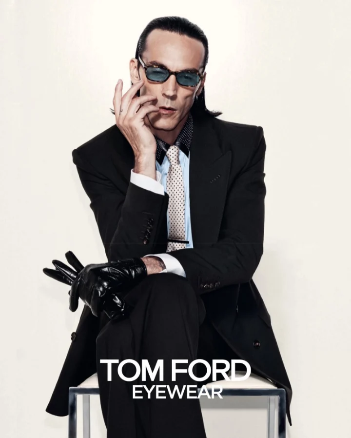 A model in Tom Ford sunglasses, Fall Winter 2026