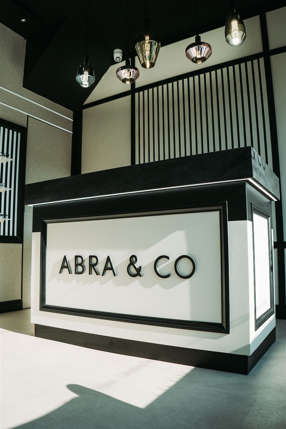 The reception desk at an Abra & Co practice